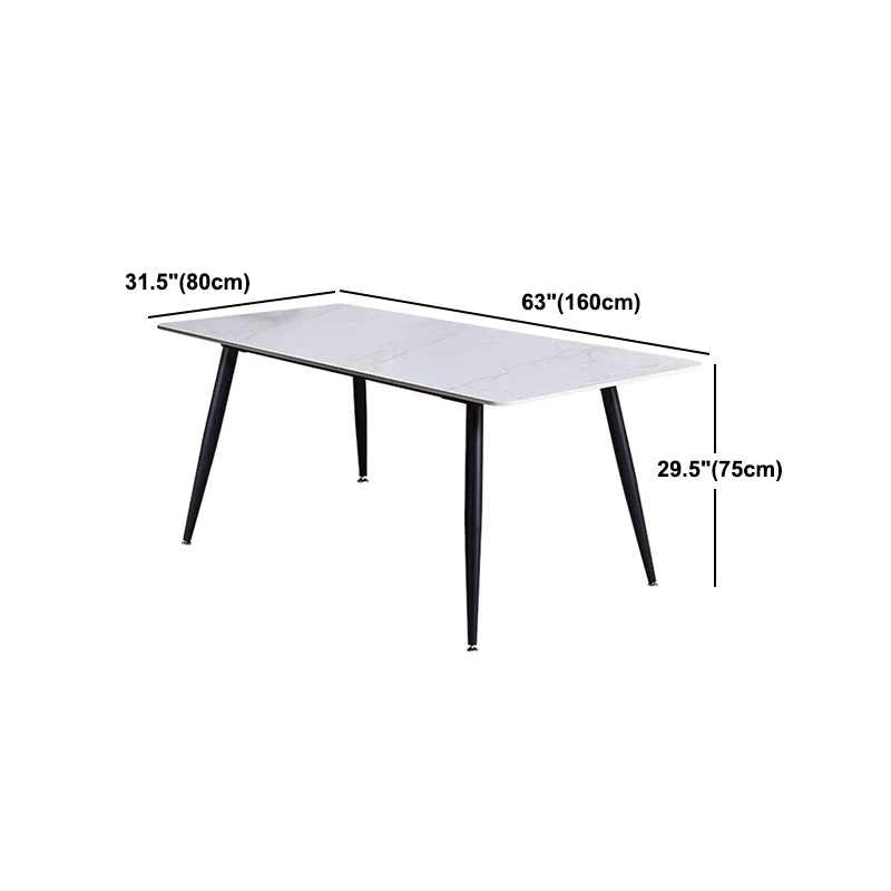 Set da pranzo rotondo pietra sinterizzata stile moderno Set da pranzo da 1/4/5 pezzi Clearhalo