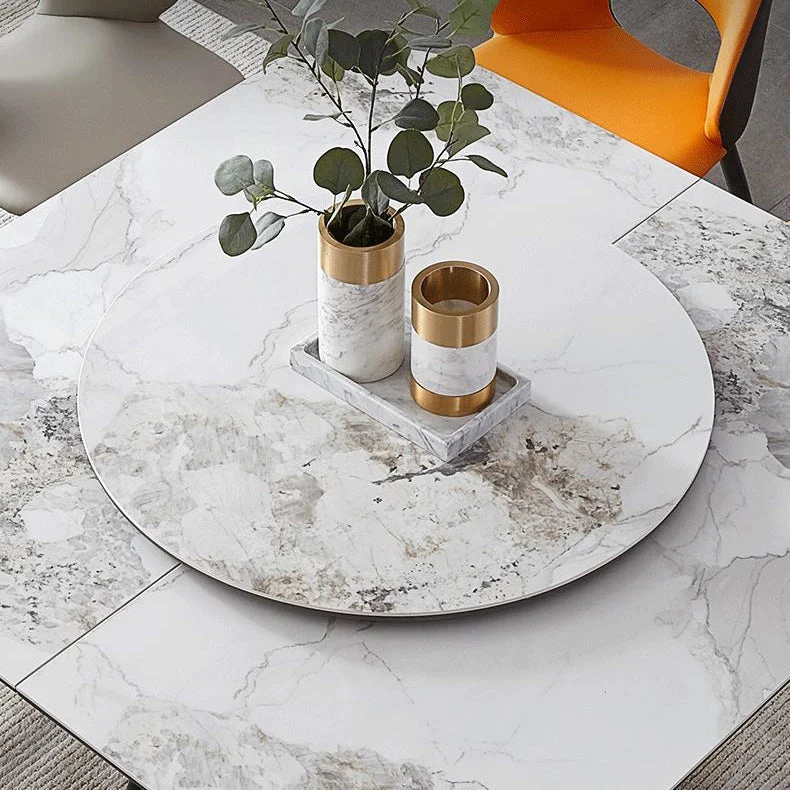 Set da pranzo stile moderno 1/4/5/9 pezzi Set tavolo da pranzo pietra sinterizzata per cucina Clearhalo