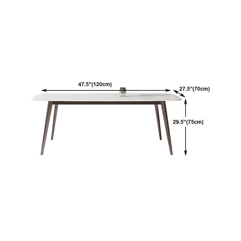 Set da pranzo stile nordico 1/4/5/7 pezzi Set tavolo da pranzo pietra sinterizzata con gambe metallo Clearhalo