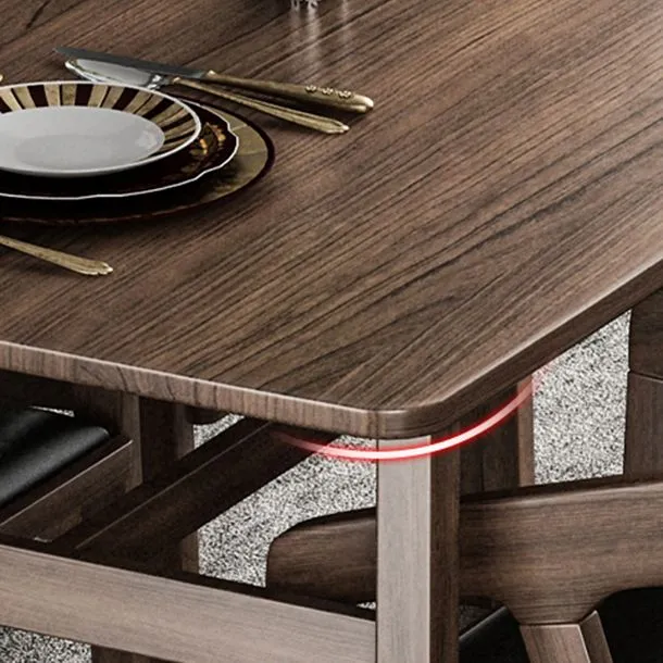Set da pranzo tradizionale legno Set da tavolo rettangolare da 1/2/5/7 pezzi per sala da pranzo Clearhalo