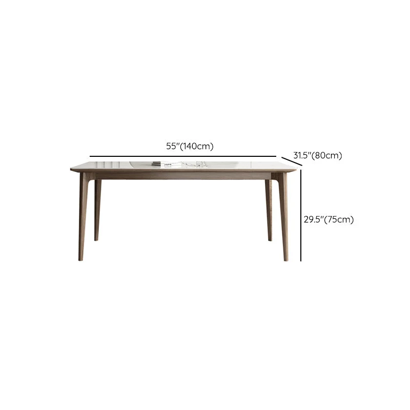 Set da sala da pranzo contemporaneo da 1/4/5/7 pezzi, mobili rettangolari pietra bianco Clearhalo