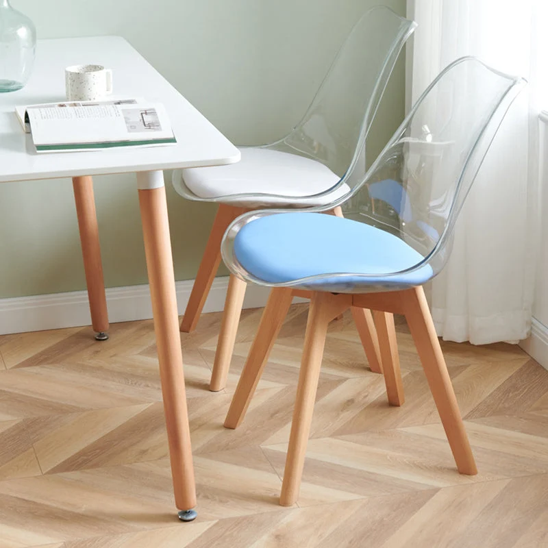 Set di sedie contemporanee legno di faggio, sedie da cucina da pranzo con schienale massiccio Clearhalo
