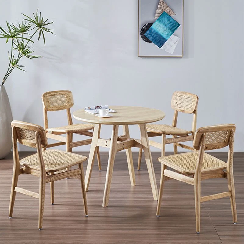 Set di sedie laterali con schienale aperto per sala da pranzo con sedia legno di frassino stile tradizionale Clearhalo