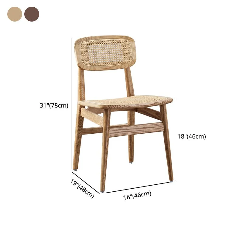 Set di sedie laterali con schienale aperto per sala da pranzo con sedia legno di frassino stile tradizionale Clearhalo