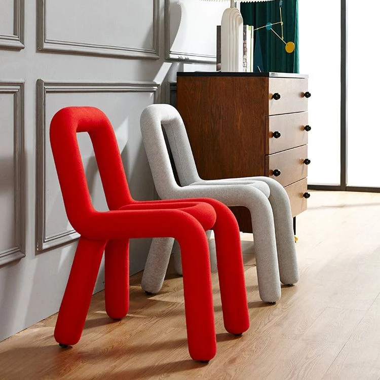 Set di sedie laterali con schienale aperto per sala da pranzo con sedia metallo stile moderno Clearhalo