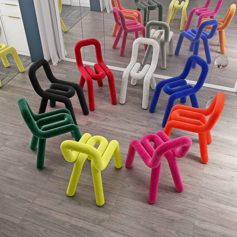 Set di sedie laterali con schienale aperto per cucina sala da pranzo con sedia velluto stile moderno Clearhalo