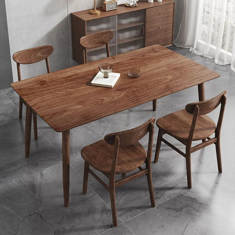Set di sedie laterali legno massello da cucina contemporanea con schienale aperto Clearhalo