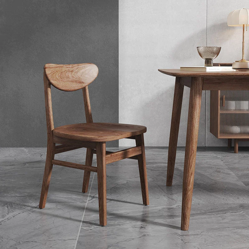 Set di sedie laterali legno massello da cucina contemporanea con schienale aperto Clearhalo