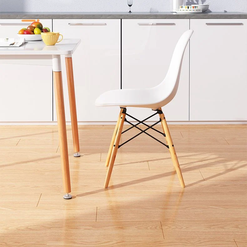 Set di sedie laterali multicolori per sedie da pranzo plastica da cucina con gambe legno Clearhalo