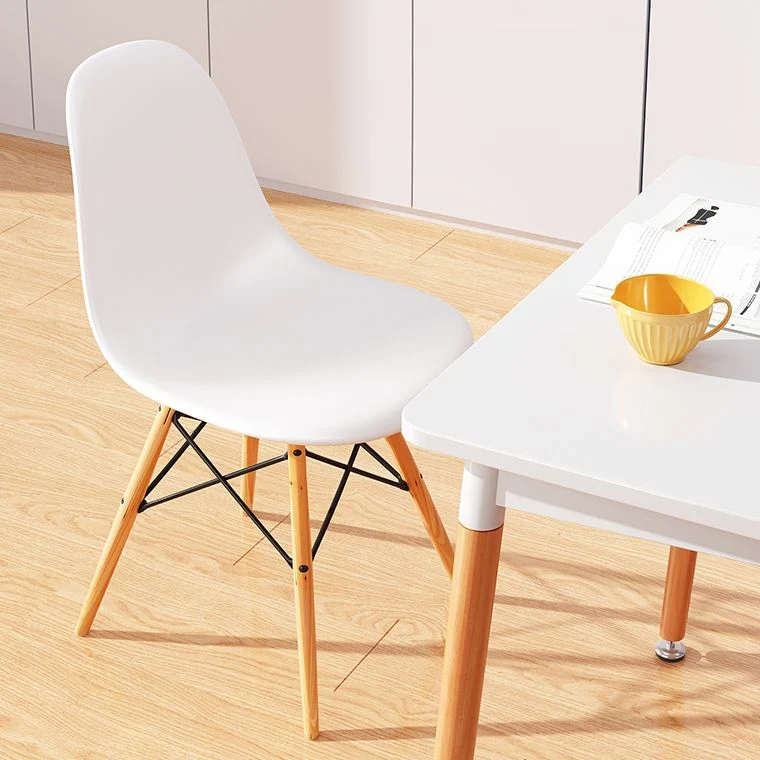 Set di sedie laterali multicolori per sedie da pranzo plastica da cucina con gambe legno Clearhalo