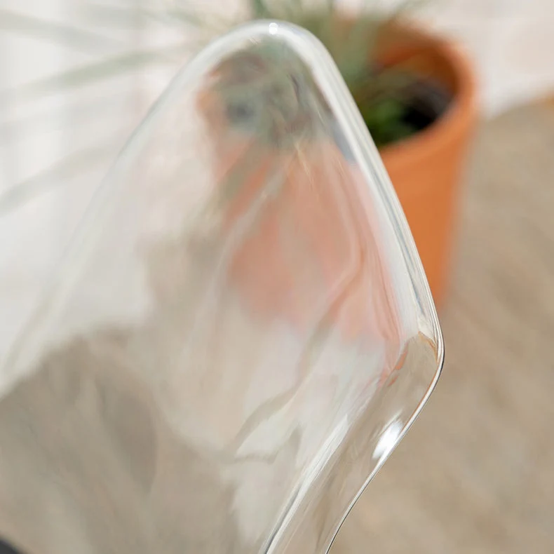 Set di sedie laterali plastica per interni ed esterni stile moderno, sedia da pranzo trasparente Clearhalo
