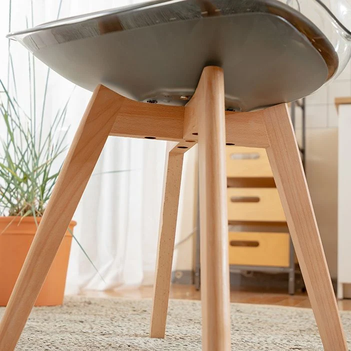 Set di sedie laterali plastica per interni ed esterni stile moderno, sedia da pranzo trasparente Clearhalo