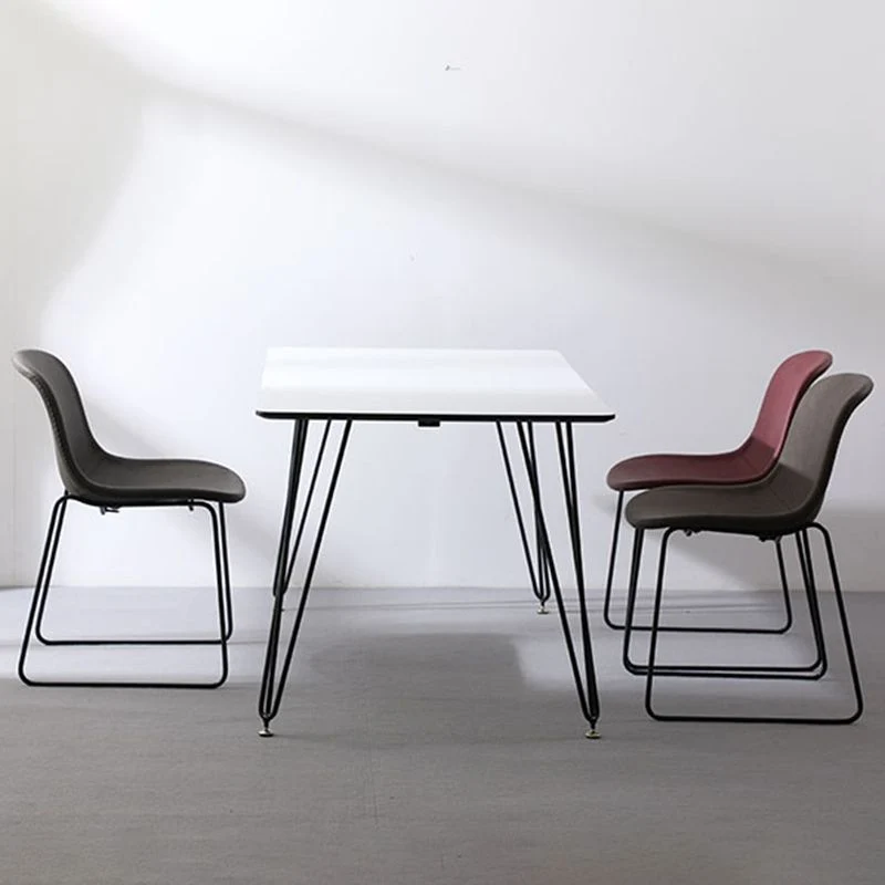 Set di sedie laterali stile industriale Set di sedie laterali per sala da pranzo con gambe metallo Clearhalo