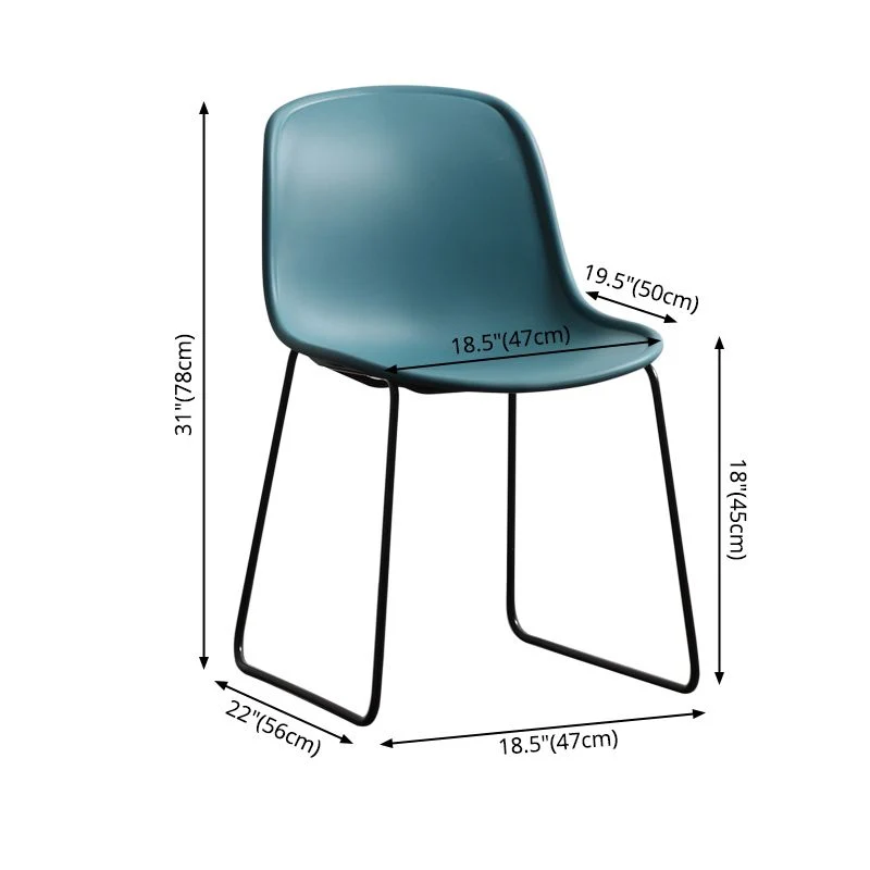 Set di sedie laterali stile industriale Set di sedie laterali per sala da pranzo con gambe metallo Clearhalo