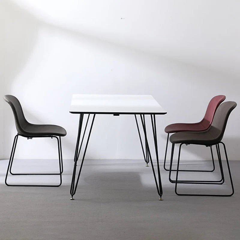 Set di sedie laterali stile industriale Set di sedie laterali per sala da pranzo con gambe metallo Clearhalo
