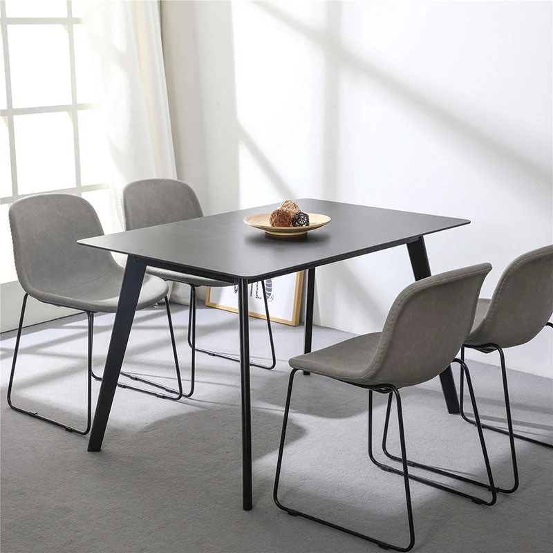 Set di sedie laterali stile industriale Set di sedie laterali per sala da pranzo con gambe metallo Clearhalo