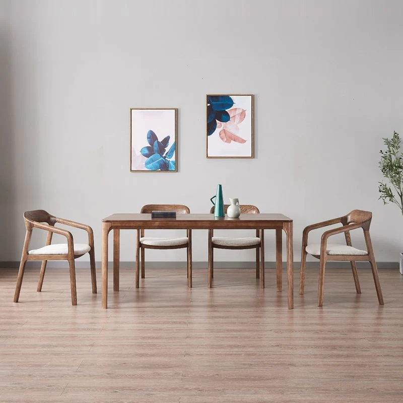 Set di sedie legno di frassino stile tradizionale, poltrone da pranzo con schienale aperto e cucina Clearhalo
