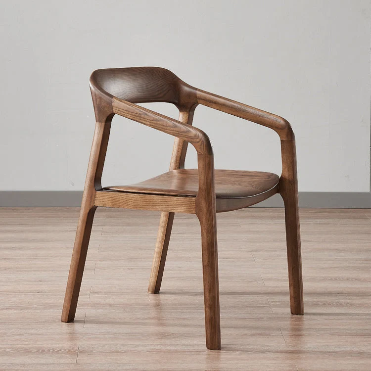Set di sedie legno di frassino stile tradizionale, poltrone da pranzo con schienale aperto e cucina Clearhalo