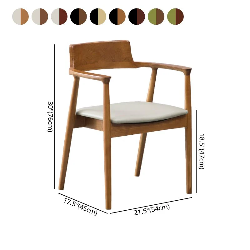 Set di sedie legno di frassino stile tradizionale da cucina, pranzo, con schienale aperto e braccioli Clearhalo