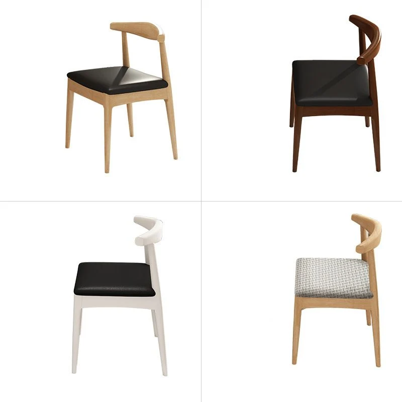 Set di sedie legno di gomma stile moderno con sedie per sala da pranzo da cucina con retro aperto Clearhalo