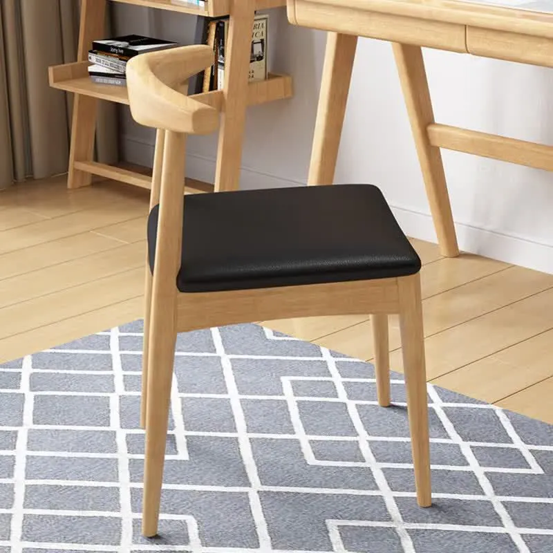 Set di sedie legno di gomma stile moderno con sedie per sala da pranzo da cucina con retro aperto Clearhalo