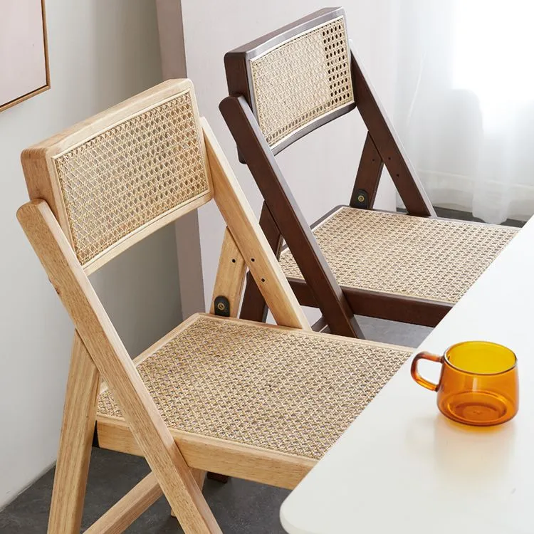 Set di sedie legno di gomma stile moderno, sedia da pranzo singola da cucina con lato posteriore aperto Clearhalo