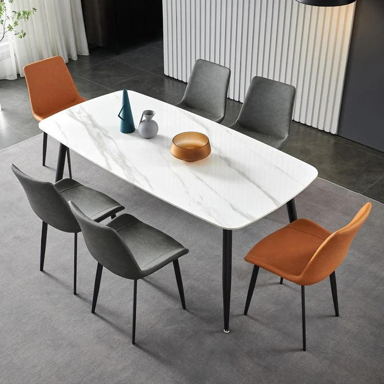 Set di sedie metallo stile industriale, sedia da sala da pranzo da cucina, con retro solido Clearhalo