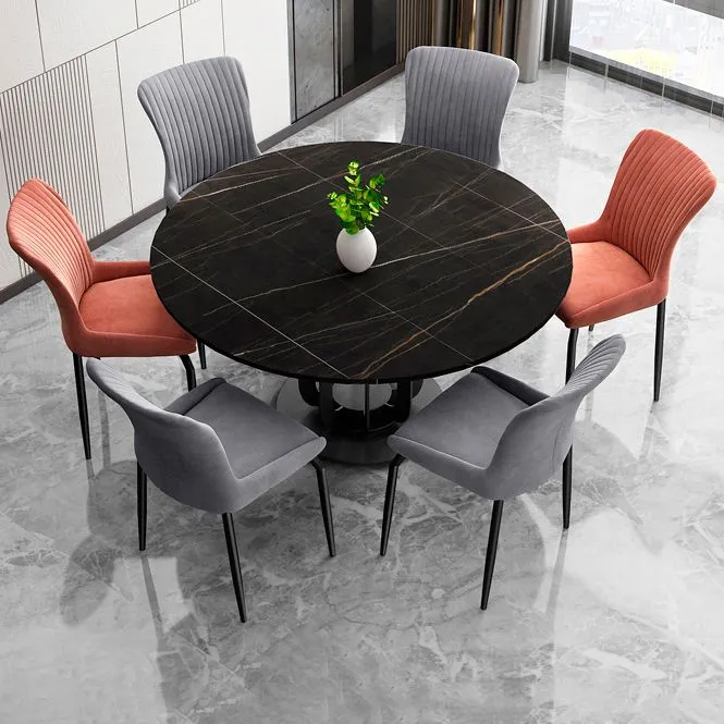 Set di sedie metallo stile industriale, sedie da pranzo da cucina con schienale massiccio Clearhalo