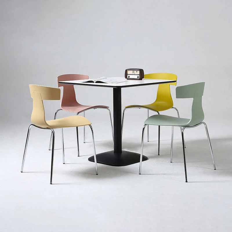 Set di sedie metallo stile moderno, sedia da pranzo da cucina con schienale doghe Clearhalo