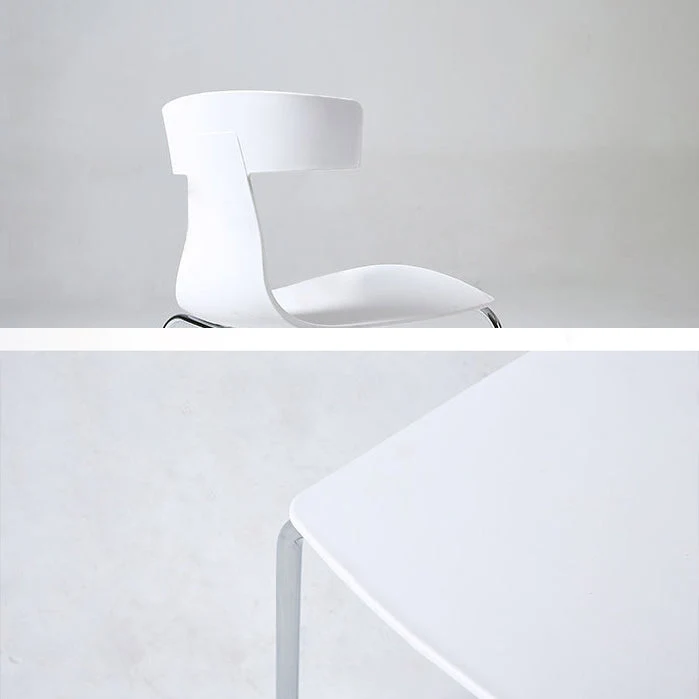 Set di sedie metallo stile moderno, sedia da pranzo da cucina con schienale doghe Clearhalo