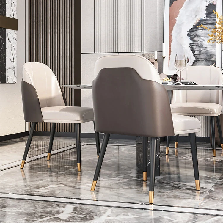 Set di sedie metallo stile scandinavo Parsons, sedie per sala da pranzo e cucina Clearhalo