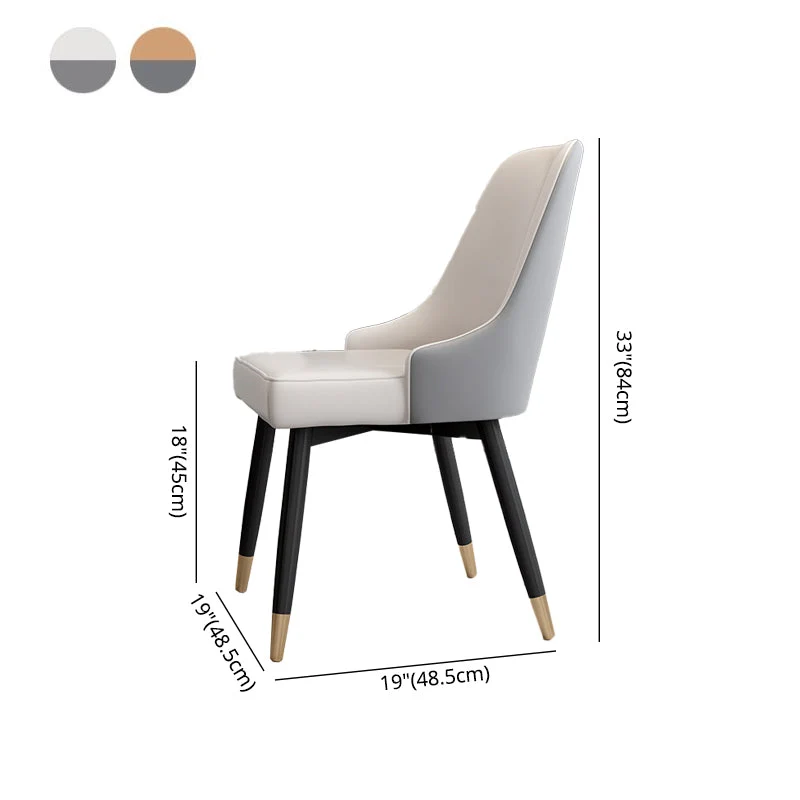 Set di sedie metallo stile scandinavo Parsons, sedie per sala da pranzo e cucina Clearhalo