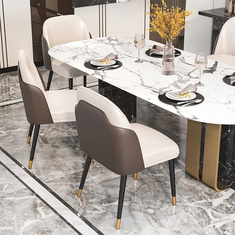 Set di sedie metallo stile scandinavo Parsons, sedie per sala da pranzo e cucina Clearhalo