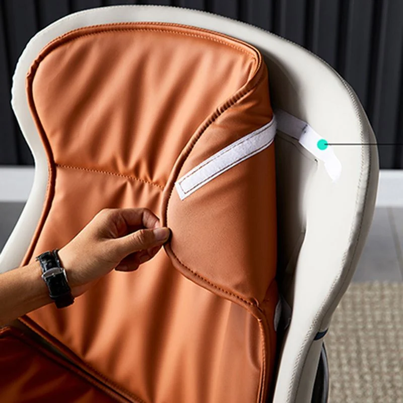 Set di sedie per la casa stile industriale, sedia da pranzo pelle con gambe metallo Clearhalo