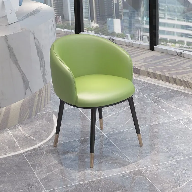 Set di sedie per sala da pranzo da cucina, stile scandinavo, metallo, con schienale massiccio Clearhalo