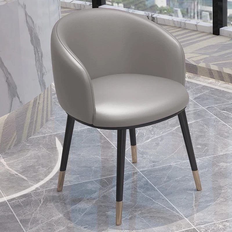 Set di sedie per sala da pranzo da cucina, stile scandinavo, metallo, con schienale massiccio Clearhalo