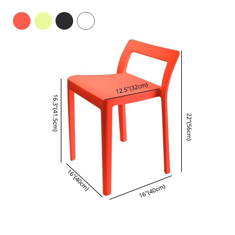 Set di sedie plastica stile moderno per sala da pranzo, cucina, sedie laterali con schienale aperto Clearhalo