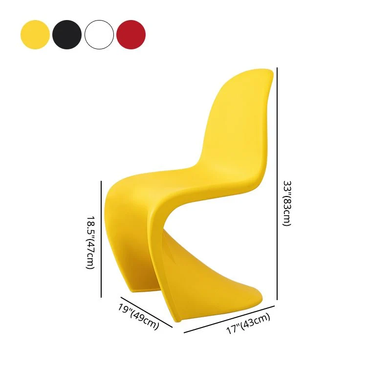 Set di sedie plastica stile scandinavo per sala da pranzo, sedie laterali con schienale solido Clearhalo