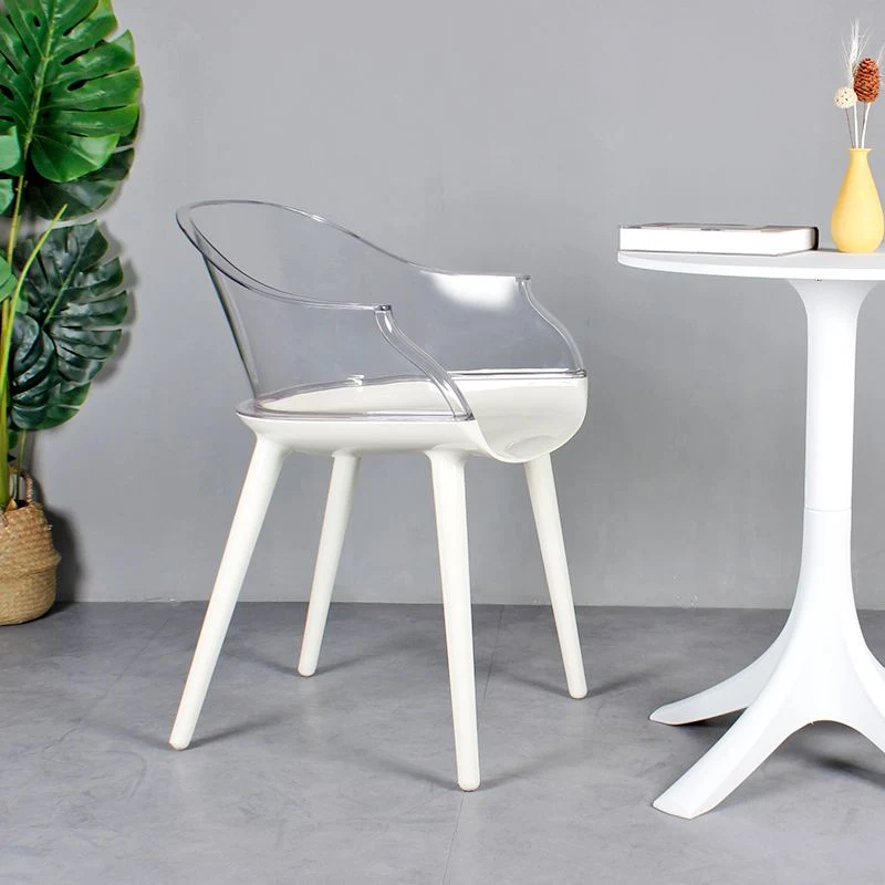 Set di sedie plastica stile scandinavo, sedia da pranzo singola da cucina con schienale massiccio Clearhalo