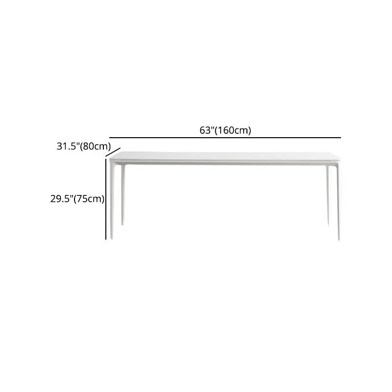 Set di sedie da pranzo 1/2/5/6/7 pezzi Set tavolo da pranzo pietra sinterizzata forma rettangolare Clearhalo