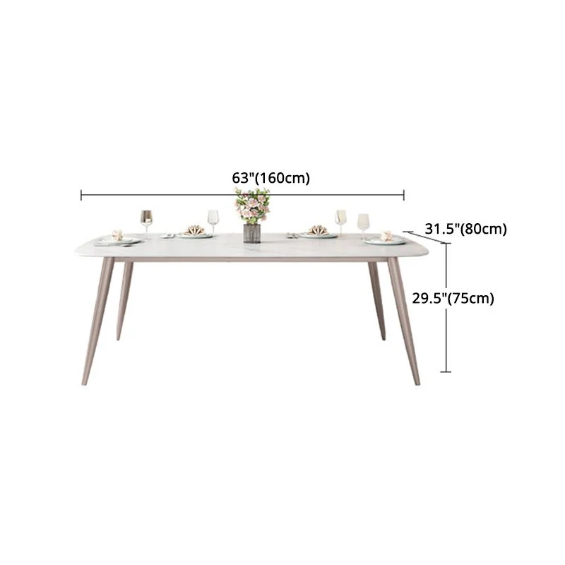 Set di sedie da pranzo 1/2/5/7 pezzi Set tavolo da pranzo rettangolare bianco per uso domestico Clearhalo