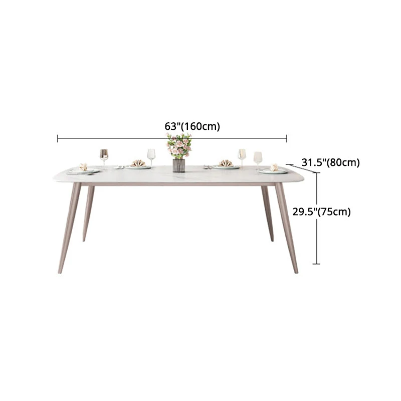 Set di sedie da pranzo 1/2/5/7 pezzi Set tavolo da pranzo rettangolare bianco per uso domestico Clearhalo