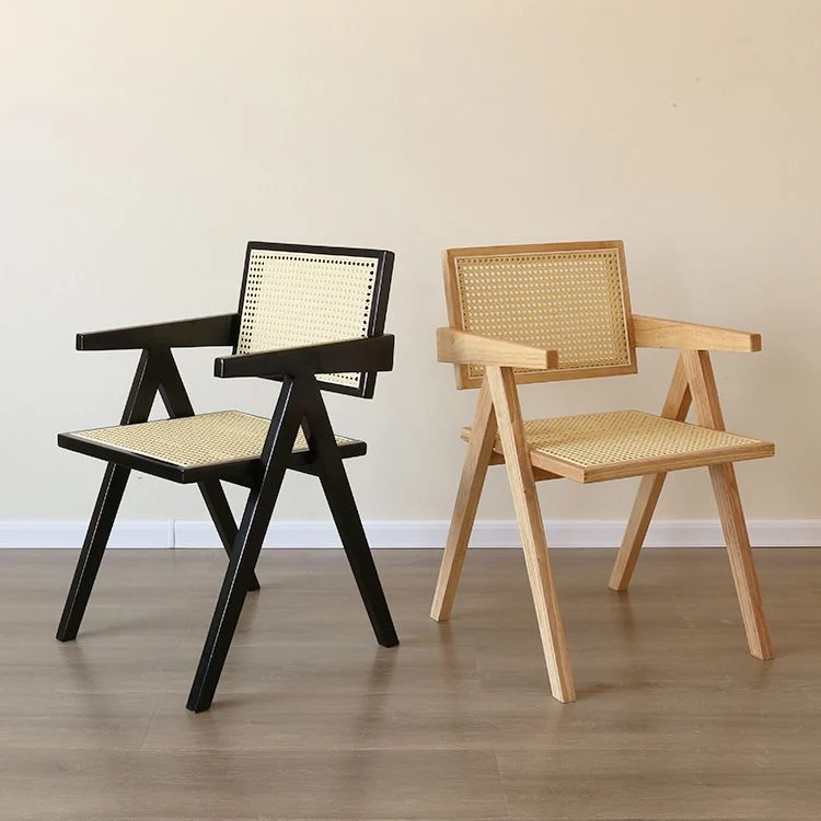 Set di sedie da pranzo contemporanee legno massello con poltrona da pranzo con schienale aperto Clearhalo