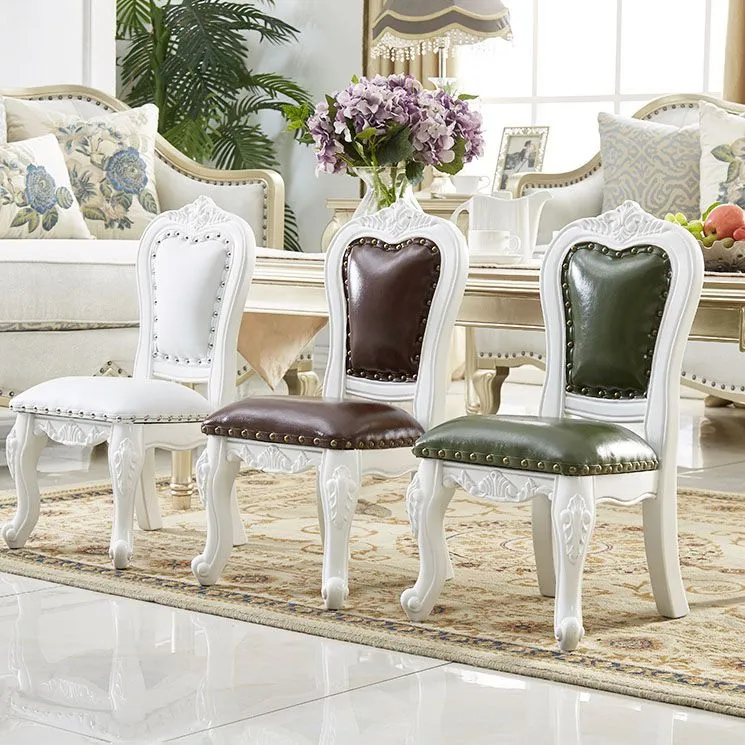 Set di sedie da pranzo da cucina legno di gomma stile Victoria con schienale aperto Clearhalo