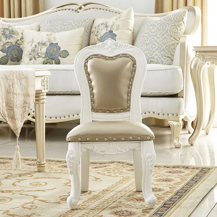 Set di sedie da pranzo da cucina legno di gomma stile Victoria con schienale aperto Clearhalo