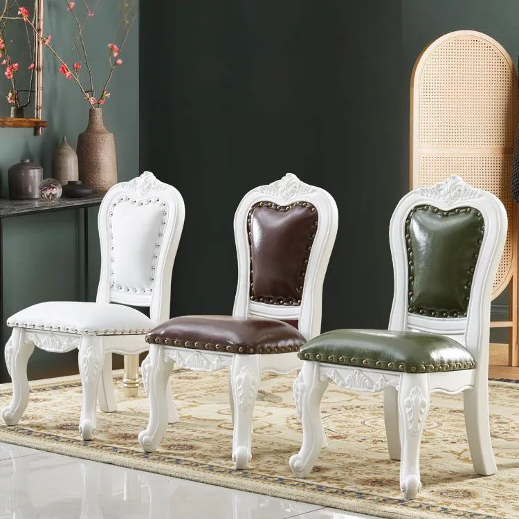 Set di sedie da pranzo da cucina legno di gomma stile Victoria con schienale aperto Clearhalo