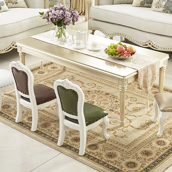 Set di sedie da pranzo da cucina legno di gomma stile Victoria con schienale aperto Clearhalo