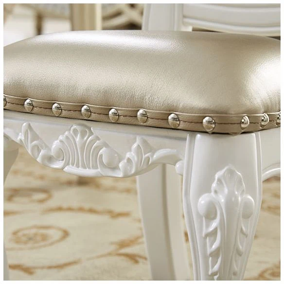 Set di sedie da pranzo da cucina legno di gomma stile Victoria con schienale aperto Clearhalo