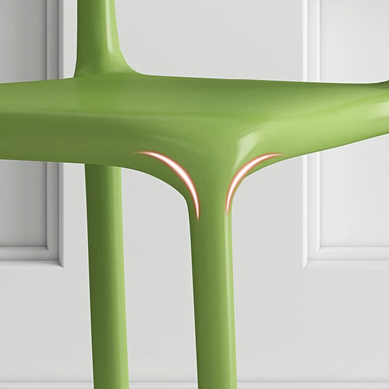 Set di sedie da pranzo moderne per interni ed esterni plastica con schienale aperto Clearhalo