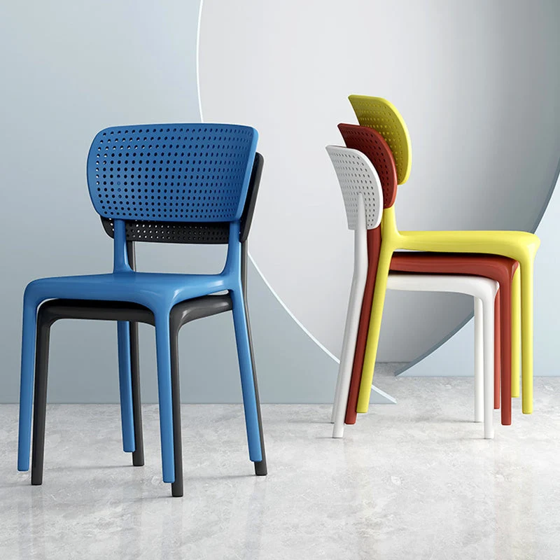 Set di sedie da pranzo moderne per interni ed esterni plastica con schienale aperto Clearhalo